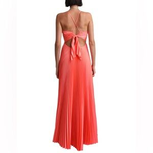 A.L.C. Aries Pleated Evening Gown Wedding Guest Dress in Coral size 2